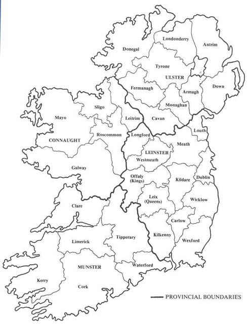 map of ireland counties