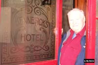 Bill Diederich at the door to Kennefick's Hotel, now Cronin's Pub